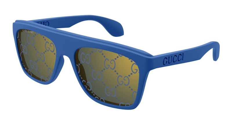 Gucci Square Logo Frame Sunglasses Blue GG1570S 004 in Acetate US