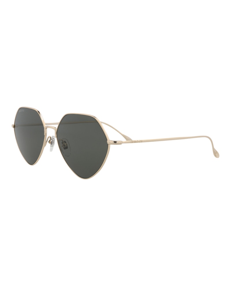 Pre-owned Gucci Women's Square Rectangle Sunglasses/30013461001) In Gold/grey (gg1182s In Multi