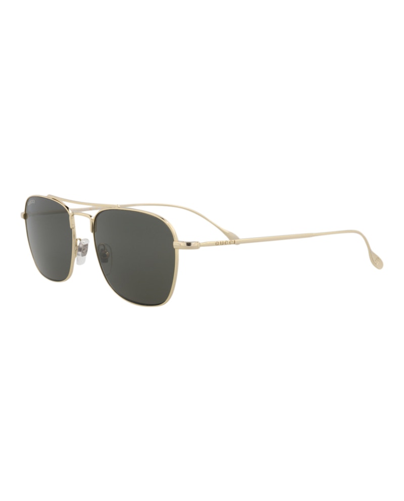 Pre-owned Gucci Men's Square Rectangle Sunglasses/30013463001) In Gold/grey (gg1183s