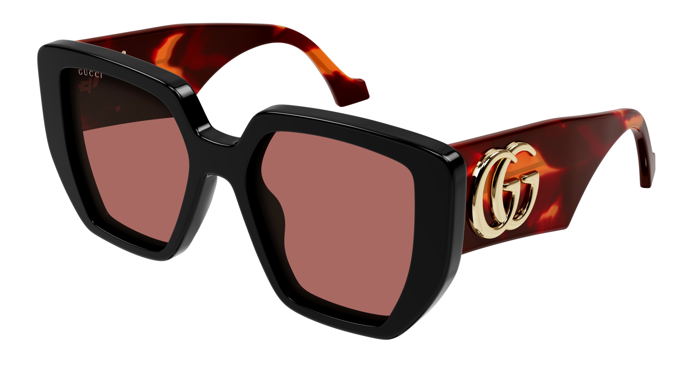 Gucci Square Sunglasses Black/Brown (GG0956S-009-FR) in Acetate