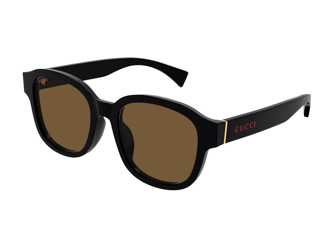 Pre-owned Gucci Square Sunglasses Black/brown (gg1140sk-003)
