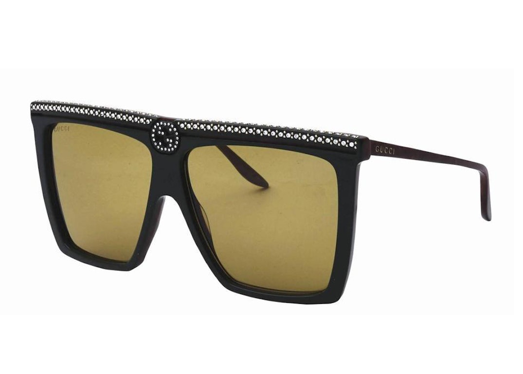 Pre-owned Gucci Square Sunglasses Black (gg0733s-005-62)