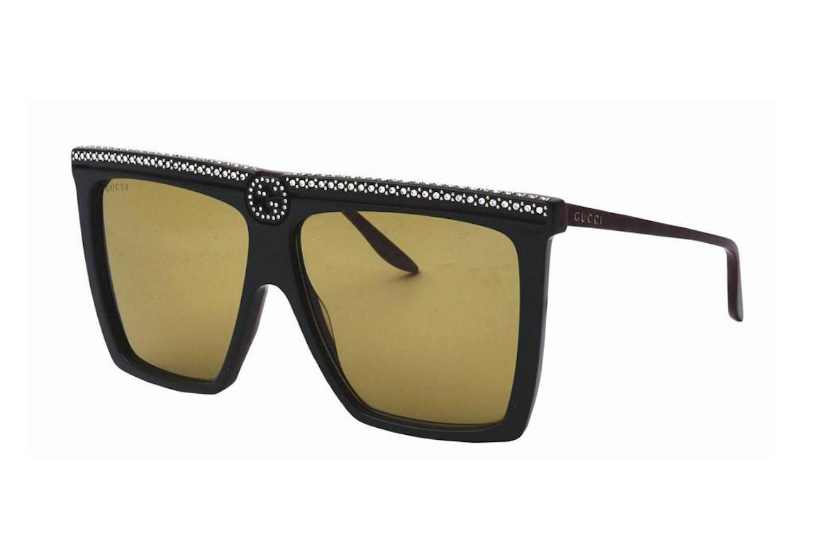 Pre-owned Gucci Square Sunglasses Black (gg0733s-005-62)
