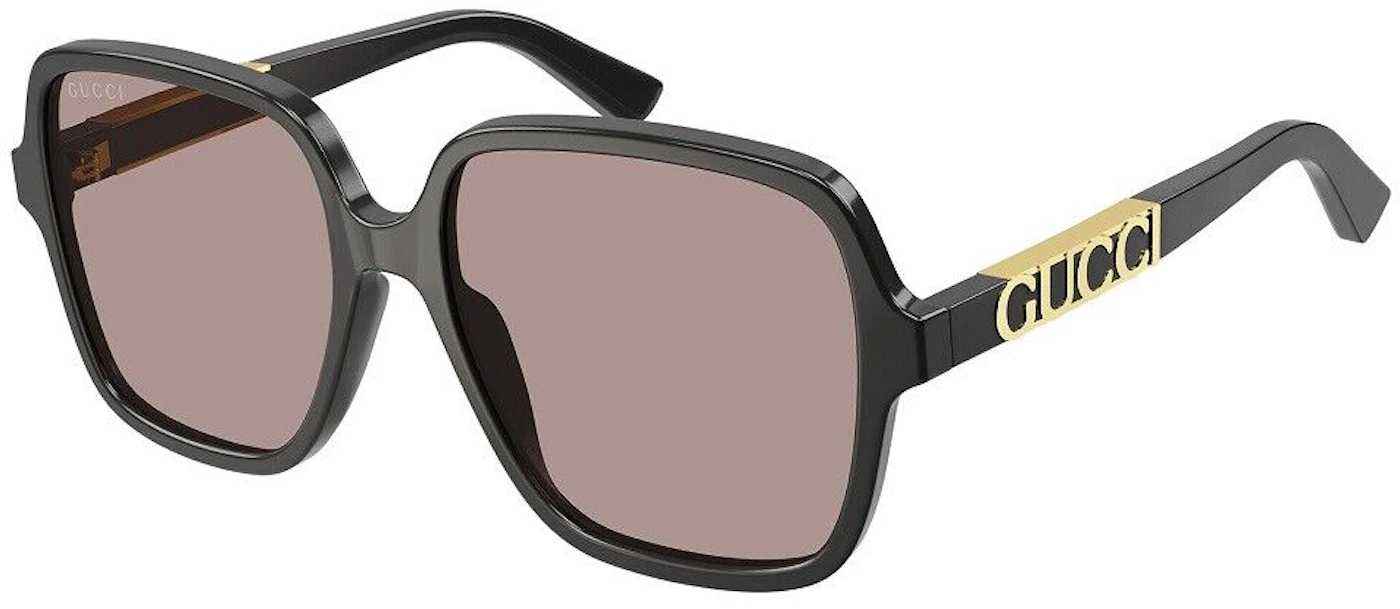 Gucci Square Sunglasses Black (GG1189SA-004-59) in Acetate with Gold ...