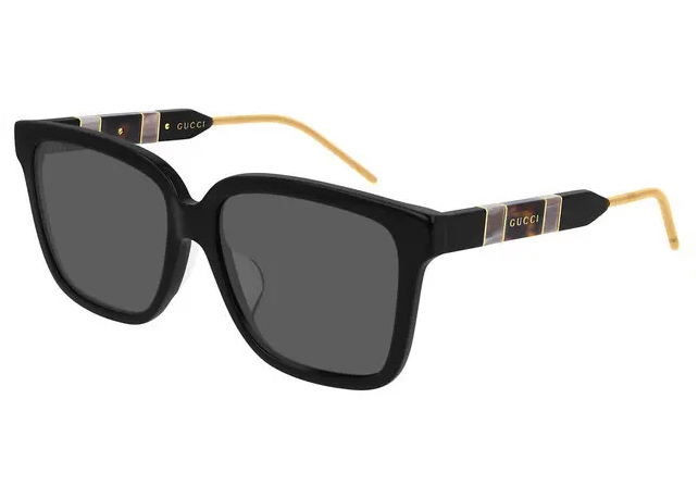Gucci Square Sunglasses Black (GG0599SA 001) in Gold Metal