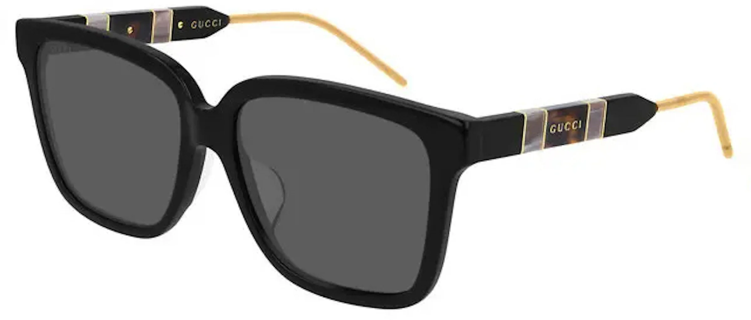Gucci Square Sunglasses Black (GG0599SA 001) in Gold Metal/Acetate with ...