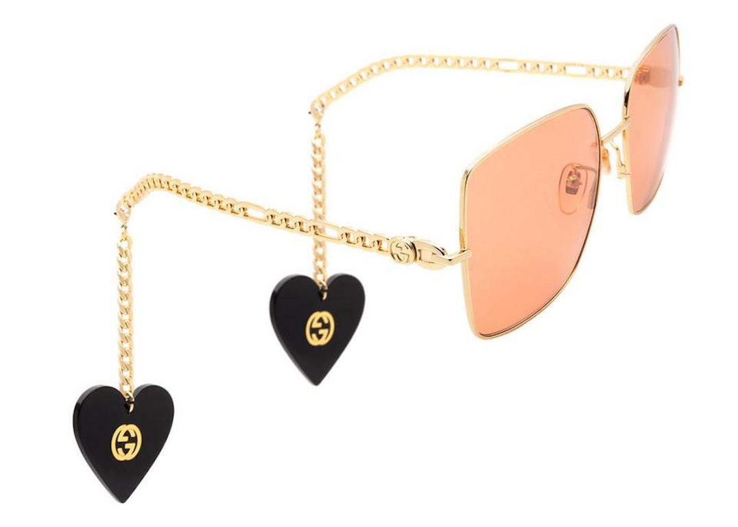 Pre-owned Gucci Square Sunglasses Gold (gg0724s-005-61)
