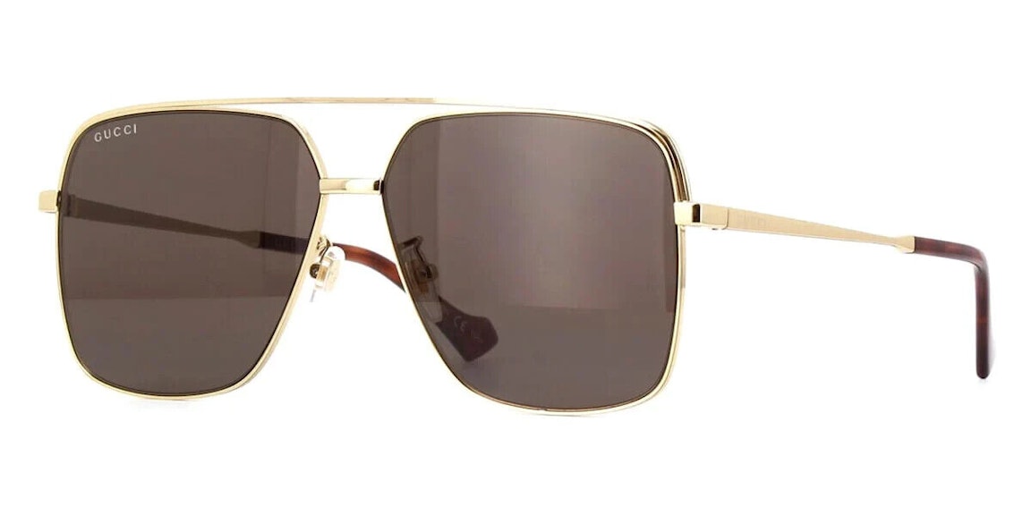 Pre-owned Gucci Square Sunglasses Gold (gg1099sa-003-61)