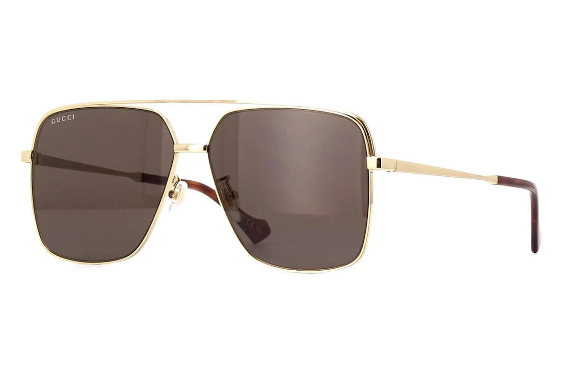 Pre-owned Gucci Square Sunglasses Gold (gg1099sa-003-61)