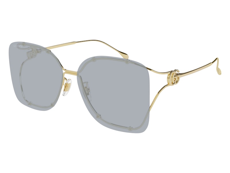 Gucci Square Sunglasses Gold Grey (GG1713SA-001-60) in