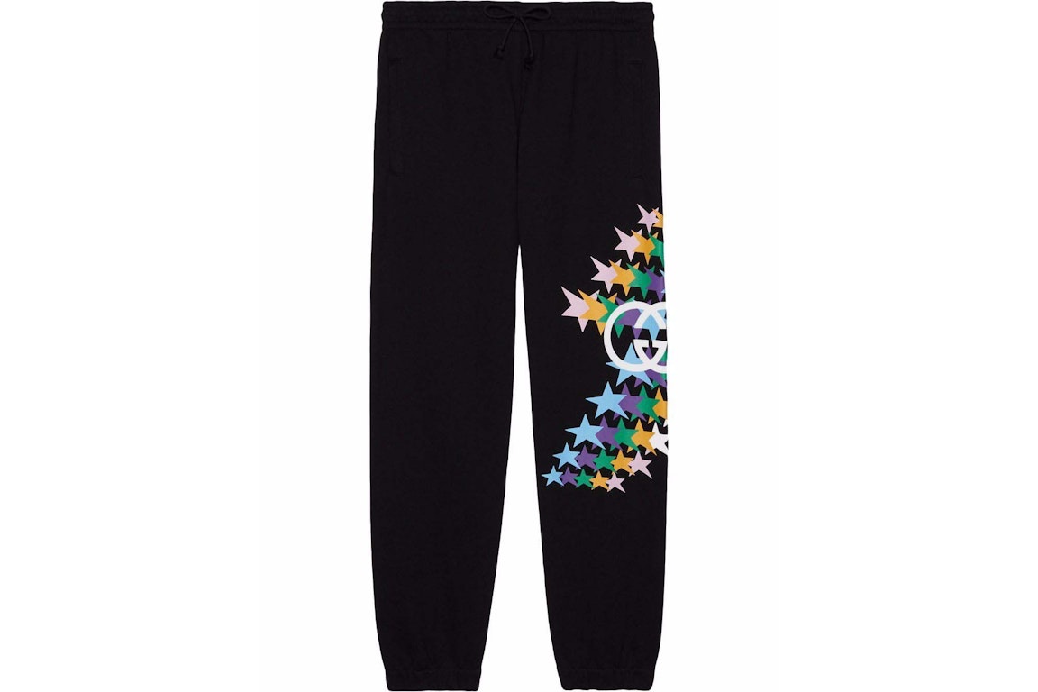 Pre-owned Gucci Star-print Track Pants Black