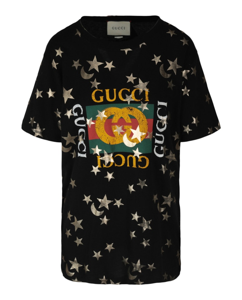 Gucci Star T Shirt Gucci Star Moon Print Short Sleeve T-Shirt