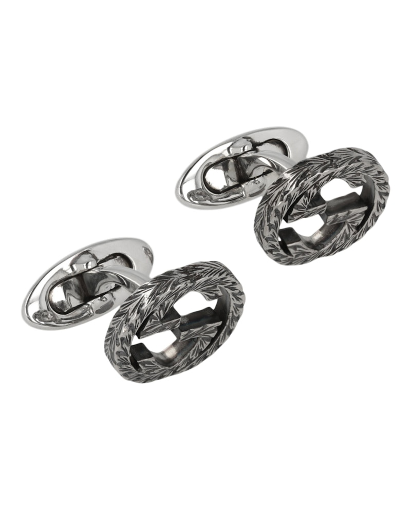 Gucci Sterling Silver Interlocking G Cufflinks Silver