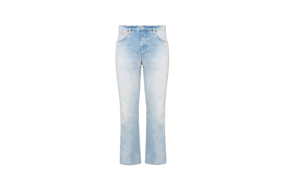 Pre-owned Gucci Straight Leg Jeans Light Blue