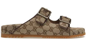 Gucci Strap Slide Sandal Beige Canvas