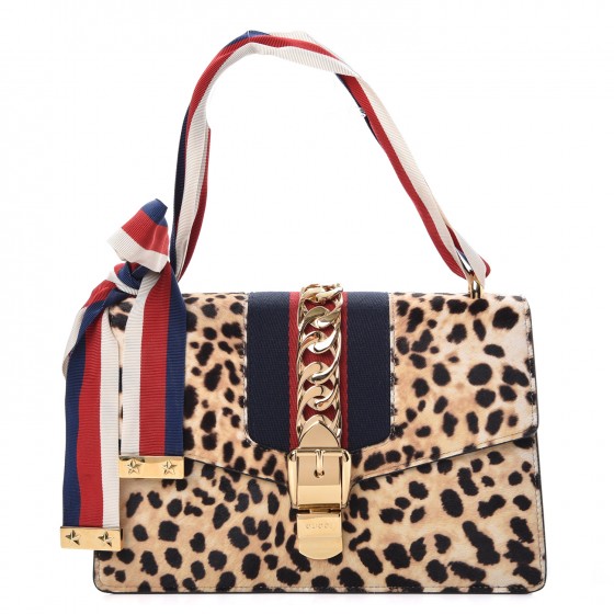 Gucci Sylvie Shoulder Bag Leopard Print 