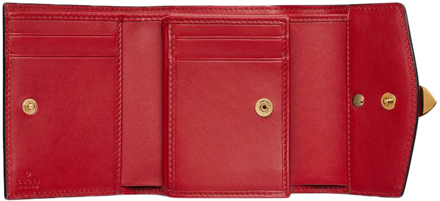 Gucci Sylvie Wallet Hibiscus Red in Leather with Goldtone - US