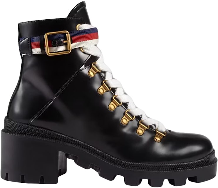 Gucci Web 55mm Ankle Black Leather - 481156 DKS30 1159 - US