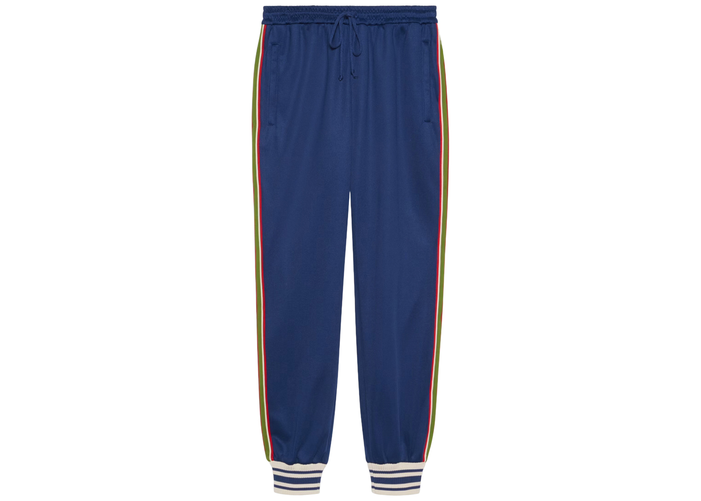 Gucci Shiny Jersey Pant With Web Blue
