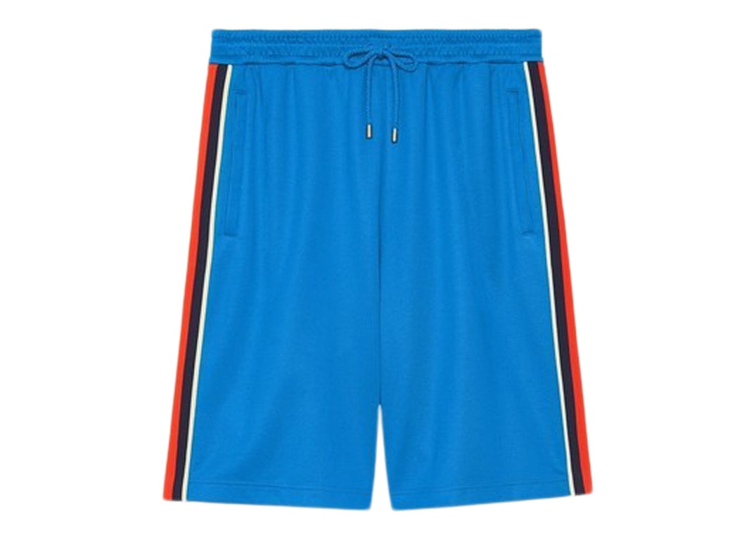 Pre-owned Gucci Technical Jersey Shorts Blue