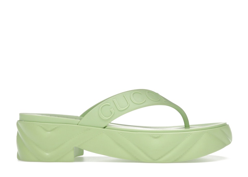 Gucci xadidas【GG Platform Sandal Green 】コットンサンダル Adidas x Gucci GG Platform Slides Sandals Green Terry Cloth