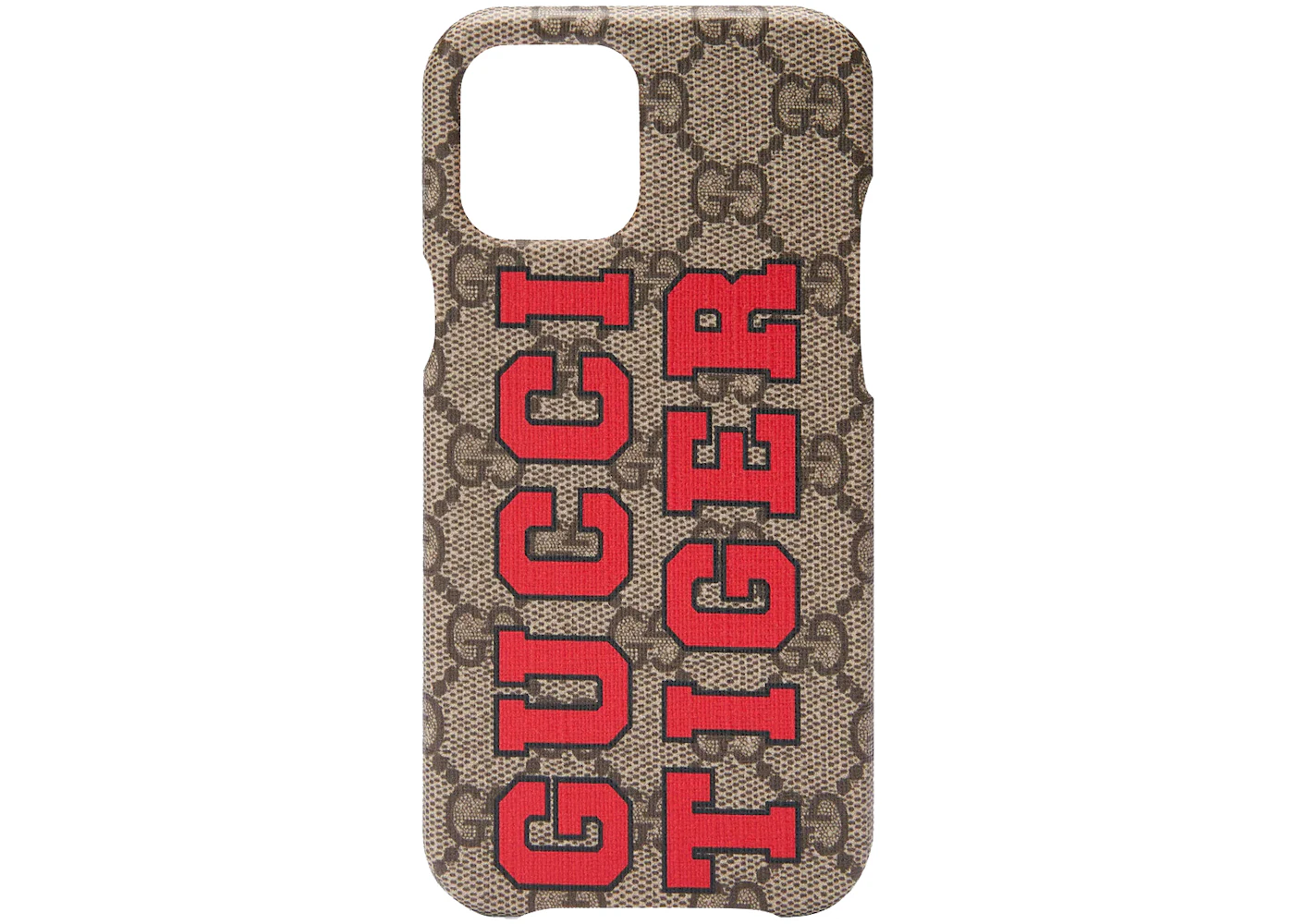 Gucci Tiger Case For Iphone 12 Pro Max Beige Ebony In Canvas Leather Us Gucci Tiger Case For Iphone 12 Pro Max Beige Ebony In Canvas Leather Us