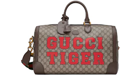 Gucci Tiger GG Small Duffle Bag Beige/Ebony