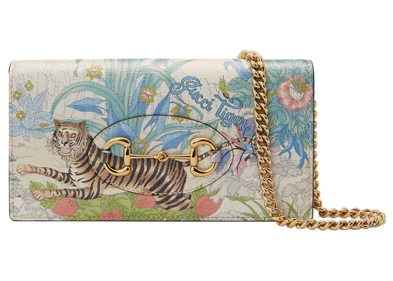 Gucci Tiger Horsebit 1955 Wallet Off White in Leather with Gold