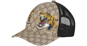 Gorra de béisbol Gucci Tigers Print GG Supreme en beige/marrón