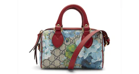 Gucci Top Handle Bag Blue Blooms Mini Beige/Ebony