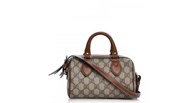 Gucci Boston Bag Top Handle GG Supreme Monogram Mini Brown/Cognac