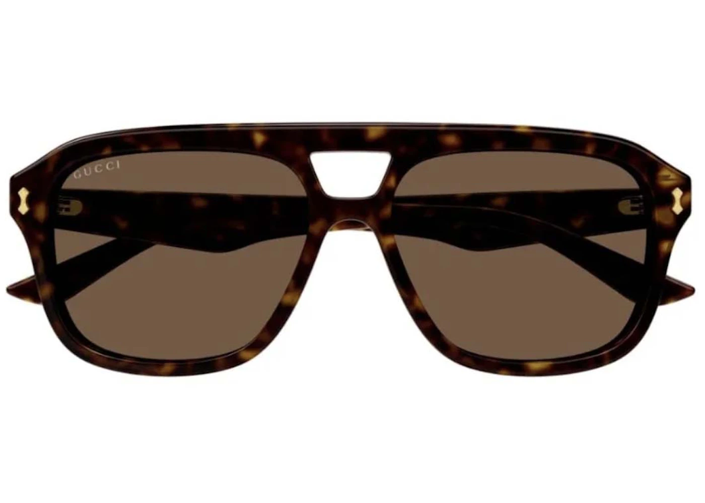 Gucci Tortoise Square Frame Sunglasses Dark Havana/Brown (GG1263S-006 ...