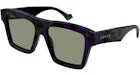 Gucci Tortoise Square Frame Sunglasses Havana/Purple/Green (GG0962S-014-FR)
