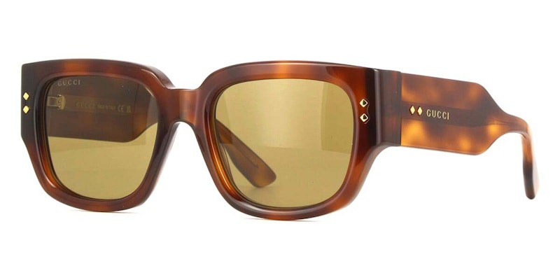 Gucci Tortoise Square Frame Sunglasses Vintage Havana Brown GG1261S 002 FR in Acetate Metal US