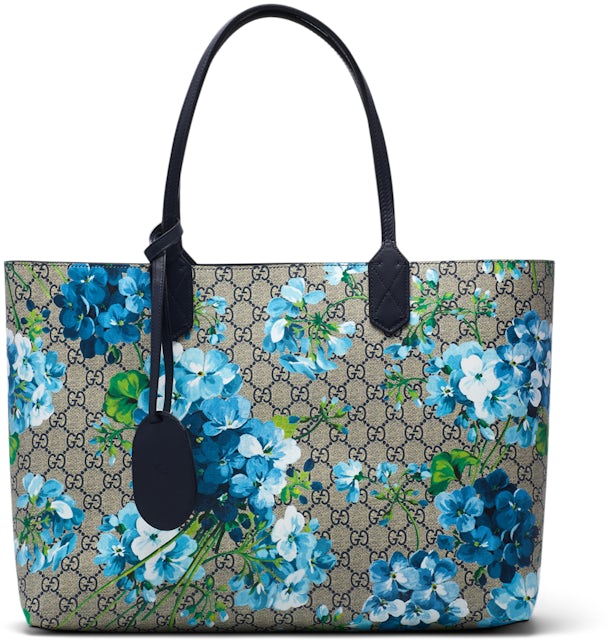 Gucci Neutrals, Pattern Print GG Supreme Blooms Small Reversible Tote