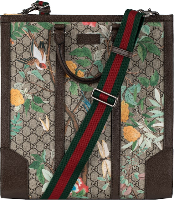 Gucci Convertible Tote Monogram GG Tian Print Brown/Beige/Green/Red - US