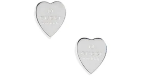 Gucci Trademark Heart Stud Earrings Silver