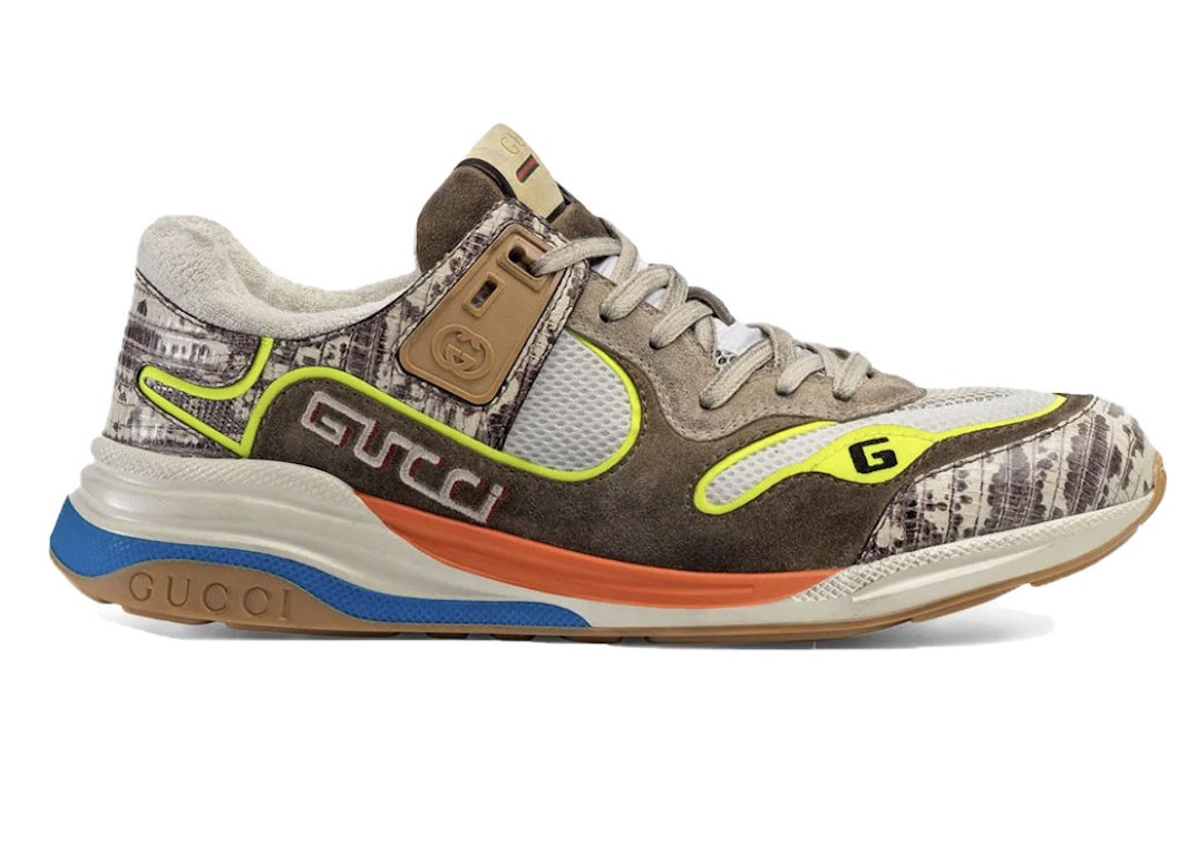 Pre-owned Gucci Ultrapace Snakeskin In Brown/yellow/orange