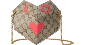 Gucci Valentine's Day Heart Bag Small GG Supreme Beige/Ebony
