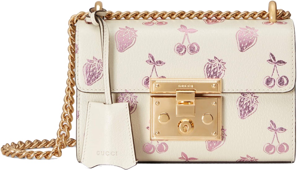 Gucci Valentine's Day Padlock Bag Small White in Leather with Gold-tone - US