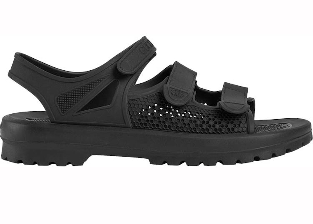 Pre-owned Gucci Velcro Sandal Black Honeycomb In Black/honeycomb