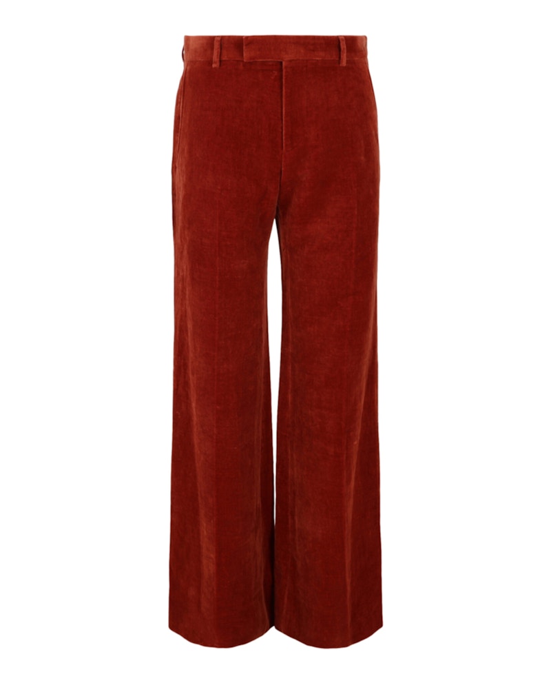 Gucci Velvet Flared-Leg Pants Red Hombre US