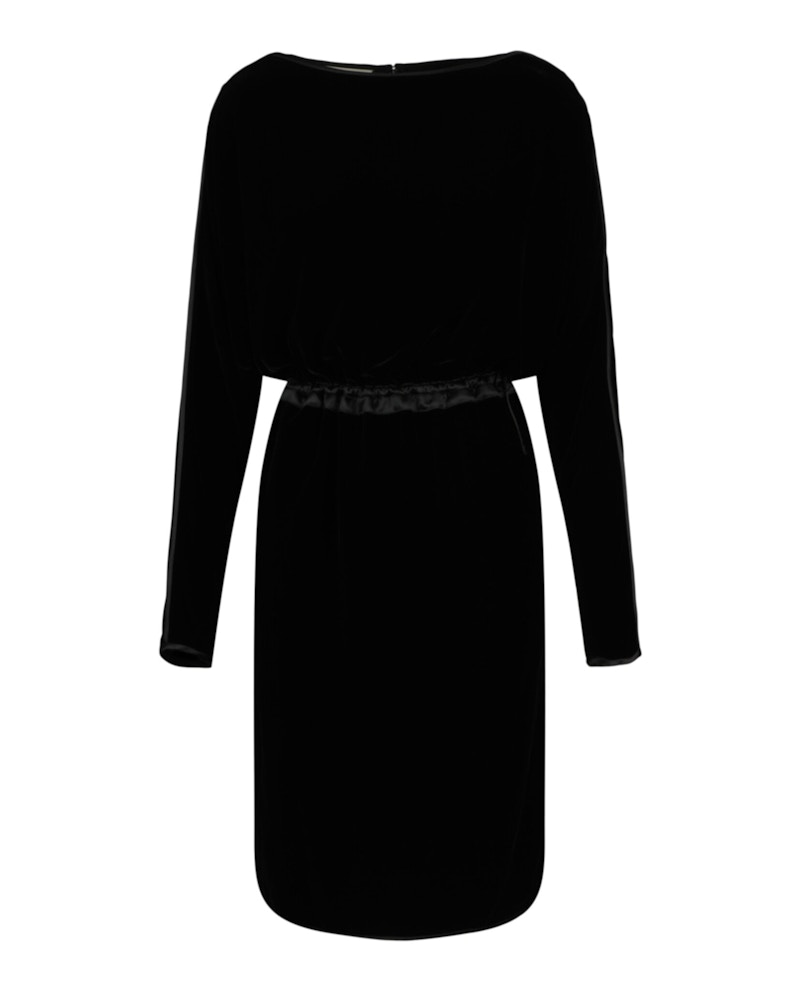 GUCCI★素敵！VELVET DRAWSTRING MIDI BLACK LONG SLEEVE DRESS GUCCI DRAWSTRING MIDI BLACK LONG SLEEVE VELVET Dress Size36