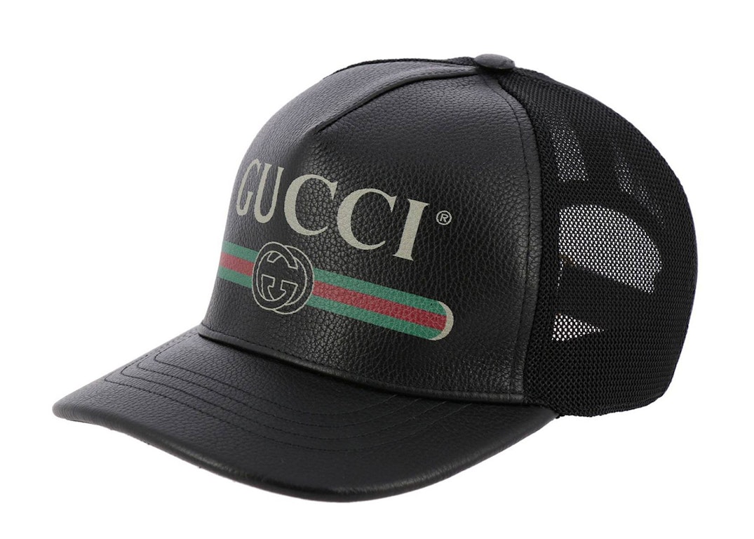 Pre-owned Gucci Vintage Logo Trucker Cap Black/multi