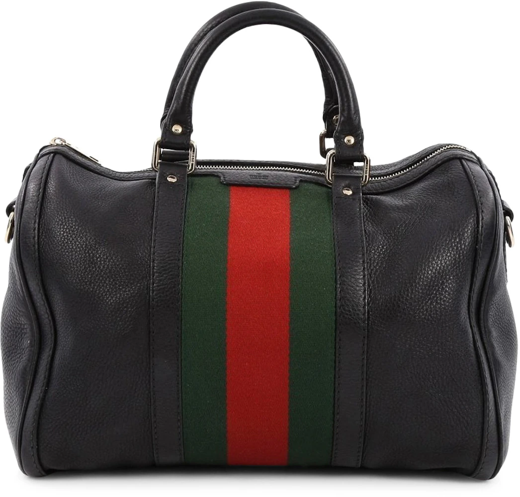 Gucci Vintage Web Boston Bag Satchel Medium Black - US