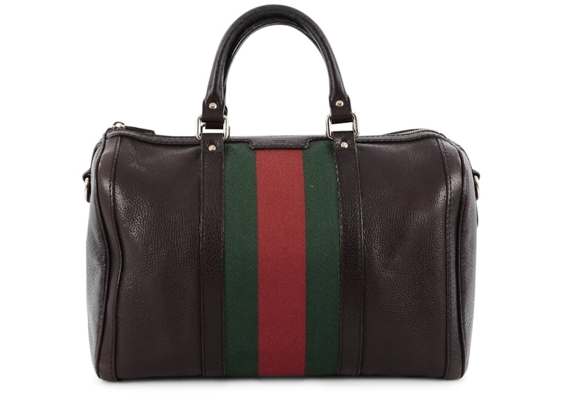 Gucci vintage web boston bag online black