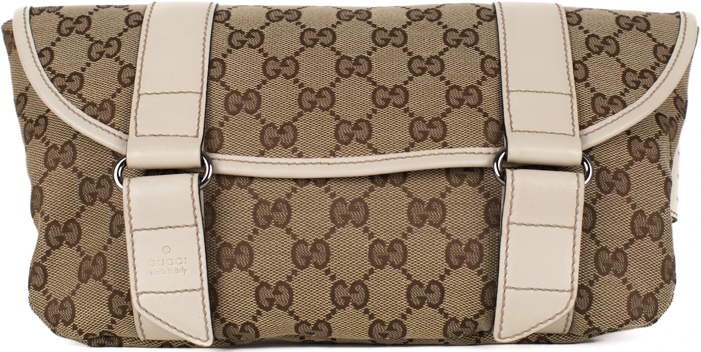 網上選購Gucci Pre-loved GUCCI GG Supreme body bag waist bag PVC leather ivory  Navy 2023 系列