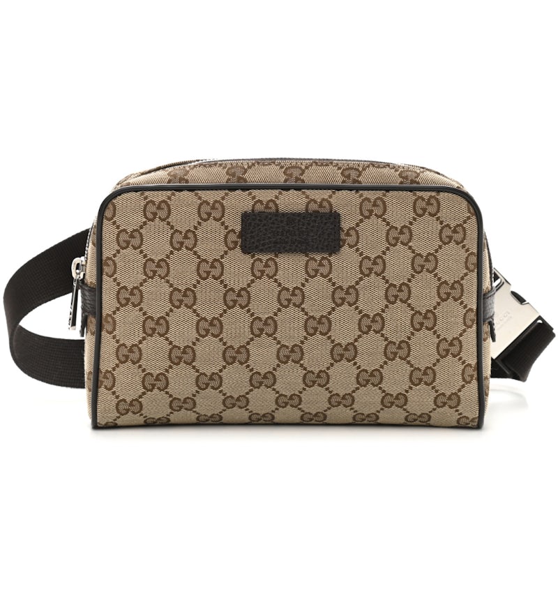 Gucci Belt Bag GG Supreme Canvas Small Beige Black in Canvas US