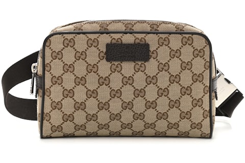 Gucci Belt Bag GG Supreme Canvas Small Beige Black in Canvas US