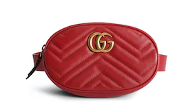 Gucci GG Marmont Belt Bag Matelasse Hibiscus Red